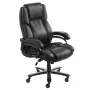Executive Chair, High Back Office Chair with Knob-Control Lumbar Support, Ergonomic Desk Chair Adjustable Tilt & Height, PU Leat