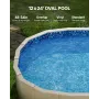 Oval poolliner 3,6x7,2 m overlappende poolliner 143 cm væghøjde