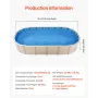 Oval poolliner 3,6x7,2 m overlappende poolliner 143 cm væghøjde