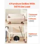 Furniture Dolly, Maximum Load 3474 lbs, Heavy Duty Furniture Movers with 5 360° Rotation Wheels, Carbon Steel Panel, Furniture L