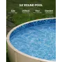 Rund poolliner 7,2 m Unibead-stil poolliner 132 cm væghøjde