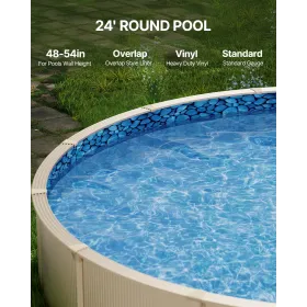Rund poolliner 7,2 m overlapningsstil poolliner 132 cm væghøjde