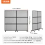 Office Divider, 2 Panel Office Partition, Freestanding Office Divider Wall Partition & Privacy Divider Reduce Noise and Room Sep
