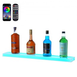 Wall Mounted LED Lighted Liquor Bottle Display Home Bar Shelf  30" 1-Step