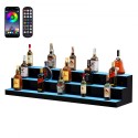 LED Lighted Liquor Bottle Display Bar Shelf RF & App Control 48" 3-Step
