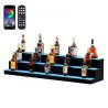 LED Lighted Liquor Bottle Display Bar Shelf RF & App Control 48" 3-Step