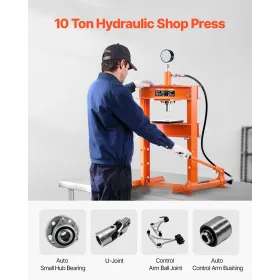 10 T Hydraulic Shop Press Hydraulic Press with Press Plate for Bending