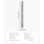 Deep Well Submersible Pump, 1100W Input Power, 230V, 100 L/min Flow 75 m(246 ft) Head, with 20 m(65.62 ft) Cord, Stainless Steel