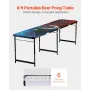 2,4 m bærbar øl pong bagklap bord festspil LED bærende håndtag