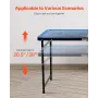 8 Foot Portable Beer Pong Table, LED Lights, Foldable Tailgate Table with Carrying Handles and 6 Pong Balls, Adjustable Height, 