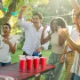 2,4 m bærbar øl pong bagklap bord festspil LED bærende håndtag