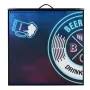8 Foot Portable Beer Pong Table, LED Lights, Foldable Tailgate Table with Carrying Handles and 6 Pong Balls, Adjustable Height, 