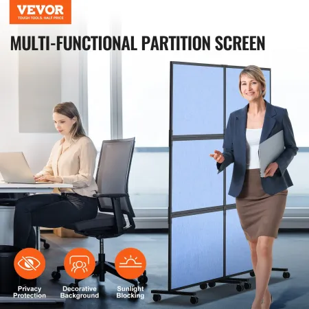 Office Divider, 2 Panel Office Partition, Freestanding Office Divider Wall Partition & Privacy Divider Reduce Noise and Room Sep