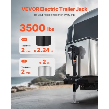 Electric Trailer Jack, 3500 lbs, Heavy Duty RV Electric Power Tongue Jack with 7-pin Connector, Manual Crank Handle & Weatherpro