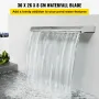 Waterfall Blade, 30cm Stainless Steel Waterfall Spillway, Rectangular Waterfall Pool Fountain, Cascade Blade with Connector, Hos