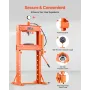 Hydraulic Shop Press, 30 T H-Frame Pneumatic Shop Press with Press Plate & Triangular Support, Stable Garage Floor Adjustable Hy