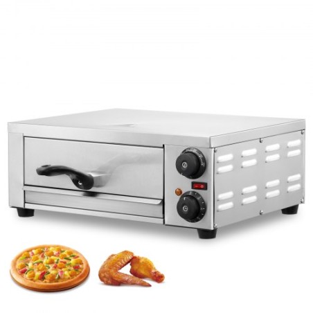 Elektrisk bordplade Pizza Oven 12 "1500W Justerbar temp 0-120min timer