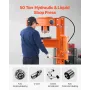 Hydraulic Shop Press, 50 T H-Frame Pneumatic Shop Press with Press Plate & Triangular Support, Stable Garage Floor Adjustable Hy
