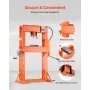 Hydraulic Shop Press, 50 T H-Frame Pneumatic Shop Press with Press Plate & Triangular Support, Stable Garage Floor Adjustable Hy