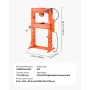 Hydraulic Shop Press, 50 T H-Frame Pneumatic Shop Press with Press Plate & Triangular Support, Stable Garage Floor Adjustable Hy