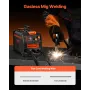 MIG Welder, 130Amp Synergic Mig Welding Machine, Gasless Flux Core Welder Machine, Portable Mig Welder with IGBT Inverter Techno