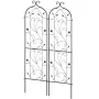 Garden Trellis for Climbing Plants, 60 x 15 in, 2 Packs Rustproof Metal Garden Flower Trellis, Outdoor Climbing Rose Trellis Cuc