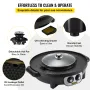 2 in 1 Electric Grill and Hot Pot, 2200W BBQ Pan Grill and Hot Pot, Multifunctional Teppanyaki Grill Pot with Dual Temp Control,