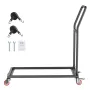 Folding Chair Rack, 300 LBS Capacity, L-shape Vertical Placement Chair Cart for 25 Chairs, Heavy-duty Metal Chair Storage Dolly 