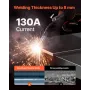MIG Welder, 130A Synergic Mig Welding Machine, 2-in-1 Gas MIG/Gasless Flux Core MIG Multi-Process Welder Machine, Portable Mig W