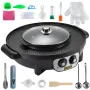 2 in 1 Electric Grill and Hot Pot, 2200W BBQ Pan Grill and Hot Pot, Multifunctional Teppanyaki Grill Pot with Dual Temp Control,