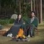 Wool Camping Blanket 1,62x2,23 m (64" x 88") Warm for Camping Hiking Travel Texture