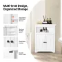 32" Corner Storage Cabinet, 3 Tiers Small Storage Cabinet with 2 Wooden Doors & Adjustable Shelves, Freestanding Corner Kitchen 