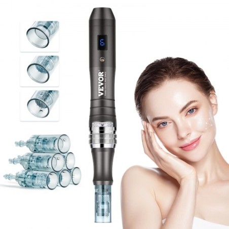 Professional Microneedling Pen Electric Beauty Pen with 6 Needles 6-Speed