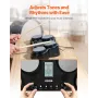 Electric Drum Set, 163 Sounds, Tabletop Electronic Drumset with 4 Velocity Sensitive Pads, Headphone Jack, Built-in Stereo Speak