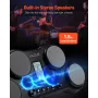 Electric Drum Set, 163 Sounds, Tabletop Electronic Drumset with 4 Velocity Sensitive Pads, Headphone Jack, Built-in Stereo Speak
