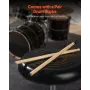 Electric Drum Set, 163 Sounds, Tabletop Electronic Drumset with 4 Velocity Sensitive Pads, Headphone Jack, Built-in Stereo Speak