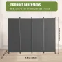Room divider 4-panel foldning privatlivsskærm stof partition