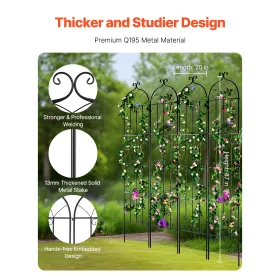 4 Packs Metal Garden Trellis for Climbing Plant Support 87x20 in Rustproof