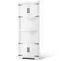 68" Tall Corner Storage Cabinet, 6 Tiers Farmhouse Storage Cabinet with 4 Wooden Doors & Adjustable Shelves, Freestanding Corner