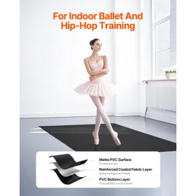 Ooring Set 6.6 'X 3' PVC Yoga Fitness Equipment Mat til Pilates