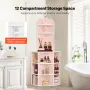 64" Tall Corner Storage Cabinet, 6 Tiers Wooden Storage Cabinet with USB Ports and Outlets & Adjustable Shelves, Freestanding Co