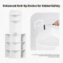 64" Tall Corner Storage Cabinet, 6 Tiers Wooden Storage Cabinet with USB Ports and Outlets & Adjustable Shelves, Freestanding Co