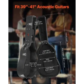 AcousticÂ Guitar Hard Case 43.31 in With Lock And Keys for Acoustic Guitar