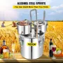 Alcohol Still, 50L SUS Water Alcohol Distiller with Condenser & Thumper Keg, 13.2Gal Wine Making Boiler with Copper Tube, Home B