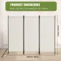 Room divider 3-panel foldning privatlivsskærm stof partition
