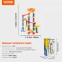 Marble Run Set, 153 PCS with Motorized Elevator, with 30 Plastic Marbles, Marble Maze Building Block Brain Game, Educational Lea