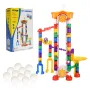 Marble Run Set, 153 PCS with Motorized Elevator, with 30 Plastic Marbles, Marble Maze Building Block Brain Game, Educational Lea