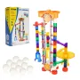 Marble Run Set, 153 PCS with Motorized Elevator, with 30 Plastic Marbles, Marble Maze Building Block Brain Game, Educational Lea