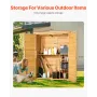 Outdoor Storage Shed, Large Wooden Outside Storage Cabinet with Waterproof Roof and Metal Frame, Double Lockable Doors Garden To