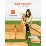 Outdoor Storage Shed, Large Wooden Outside Storage Cabinet with Waterproof Roof and Metal Frame, Double Lockable Doors Garden To
